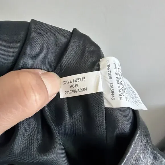 NWT J.Crew Women Black Faux Vegan Leather Pleated Knee Length Skirt Size 00 - Picture 10 of 10